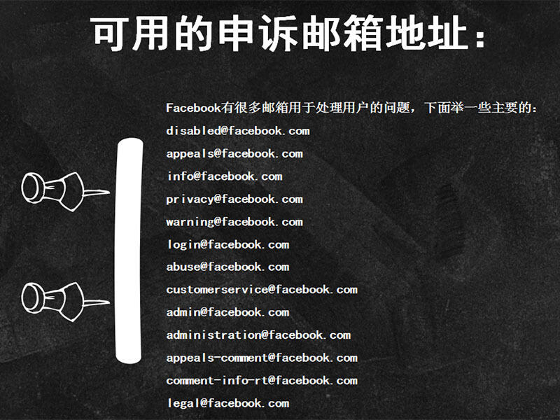 Facebook申訴郵箱