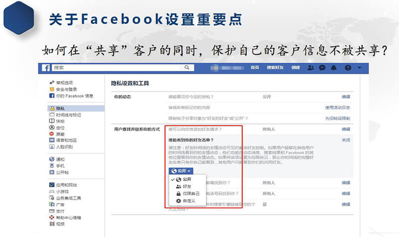 Facebook設(shè)置要點(diǎn)