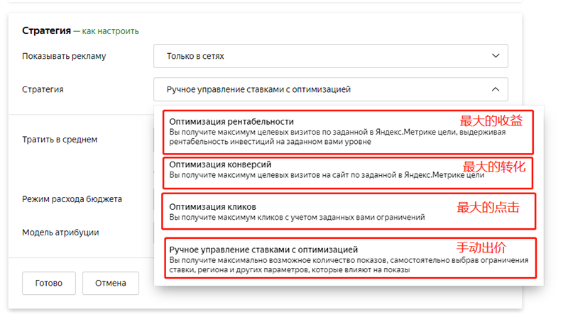 如何在Yandex.Direct中管理出價